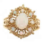 10K YELLOW GOLD OPAL COCKTAIL RING