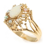 10K YELLOW GOLD OPAL COCKTAIL RING