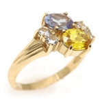 10K YELLOW GOLD MULTI-GEMSTONE FASHION RING