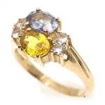 10K YELLOW GOLD MULTI-GEMSTONE FASHION RING