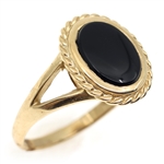 10K YELLOW GOLD BLACK ONYX FASHION RING