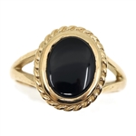 10K YELLOW GOLD BLACK ONYX FASHION RING