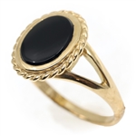 10K YELLOW GOLD BLACK ONYX FASHION RING