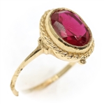 10K YELLOW GOLD LAB-CREATED RUBY FASHION RING