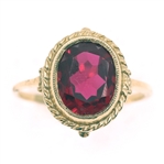 10K YELLOW GOLD LAB-CREATED RUBY FASHION RING