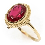 10K YELLOW GOLD LAB-CREATED RUBY FASHION RING