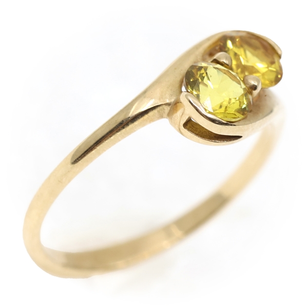 10K YELLOW GOLD YELLOW SAPPHIRE FASHION RING