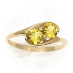 10K YELLOW GOLD YELLOW SAPPHIRE FASHION RING