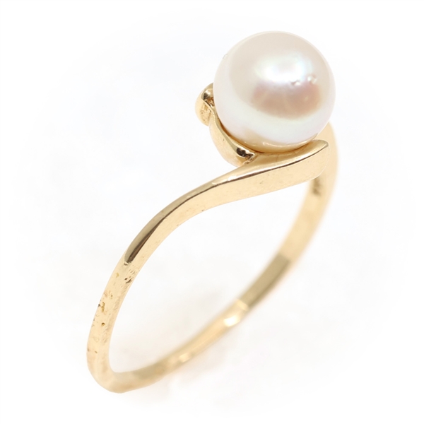 10K YELLOW GOLD PEARL FASHION RING