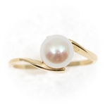 10K YELLOW GOLD PEARL FASHION RING