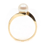 10K YELLOW GOLD PEARL FASHION RING