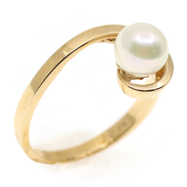 10K YELLOW GOLD PEARL FASHION RING