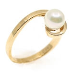 10K YELLOW GOLD PEARL FASHION RING
