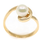 10K YELLOW GOLD PEARL FASHION RING