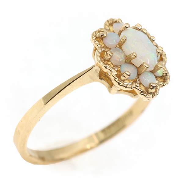 10K YELLOW GOLD OPAL FASHION RING