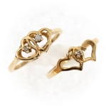 10K YELLOW GOLD DIAMOND FASHION RINGS