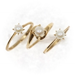 10K YELLOW GOLD PEARL FASHION RINGS