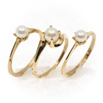 10K YELLOW GOLD PEARL FASHION RINGS