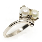 10K WHITE GOLD PEARL FASHION RING