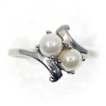 10K WHITE GOLD PEARL FASHION RING