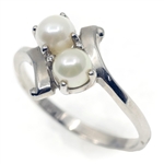 10K WHITE GOLD PEARL FASHION RING