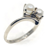 10K WHITE GOLD PEARL FASHION RING
