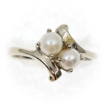 10K WHITE GOLD PEARL FASHION RING