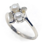 10K WHITE GOLD PEARL FASHION RING