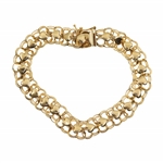 14K YELLOW GOLD HEART BRACELET