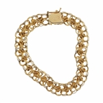 14K YELLOW GOLD HEART BRACELET