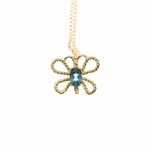 10K YELLOW GOLD BLUE SPINEL & RUBY FASHION NECKLACES