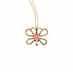 10K YELLOW GOLD BLUE SPINEL & RUBY FASHION NECKLACES
