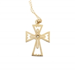 YELLOW GOLD & DIAMOND CROSS PENDANT NECKLACES