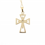 YELLOW GOLD & DIAMOND CROSS PENDANT NECKLACES