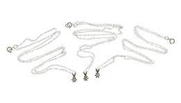 14K WHITE GOLD DIAMOND PENDANT & EARRING SETS - 0.27CTW