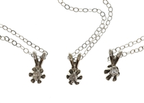 14K WHITE GOLD DIAMOND PENDANT & EARRING SETS - 0.27CTW