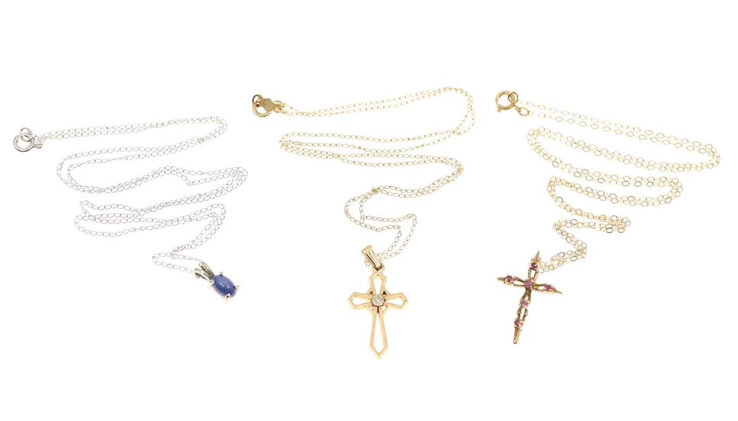 14K YELLOW & WHITE GOLD NECKLACES 