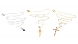 14K YELLOW & WHITE GOLD NECKLACES 