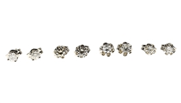14K WHITE GOLD DIAMOND STUD EARRINGS - 5 PAIRS