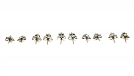 14K WHITE GOLD DIAMOND STUD EARRINGS - 5 PAIRS