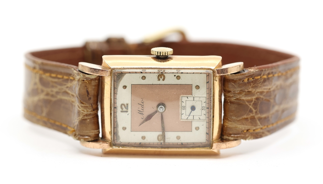 MENS MIDO GOLD-FILLED CASE MECHANICAL WRISTWATCH