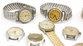 MECHANICAL STEEL CASE WRISTWATCHES FOR PARTS OR REPAIR