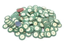 20TH C. CLAY CREST & SEAL POKER CHIPS