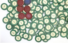 20TH C. CLAY CREST & SEAL POKER CHIPS