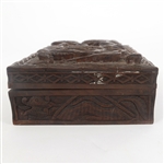 CHINESE WOODEN CARVED DRAGON JEWELRY BOX