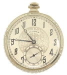 MENS ILLINOIS WHITE GOLD-FILLED CASE POCKET WATCH