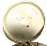 MEN'S ILLINOIS WHITE GOLD-FILLED CASE POCKET WATCH