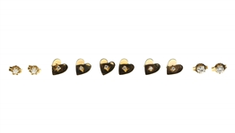 14K YELLOW GOLD DIAMOND STUD EARRINGS - 5 PAIRS