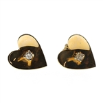 14K YELLOW GOLD DIAMOND STUD EARRINGS - 5 PAIRS