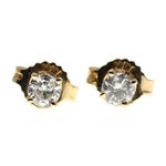 14K YELLOW GOLD DIAMOND STUD EARRINGS - 5 PAIRS